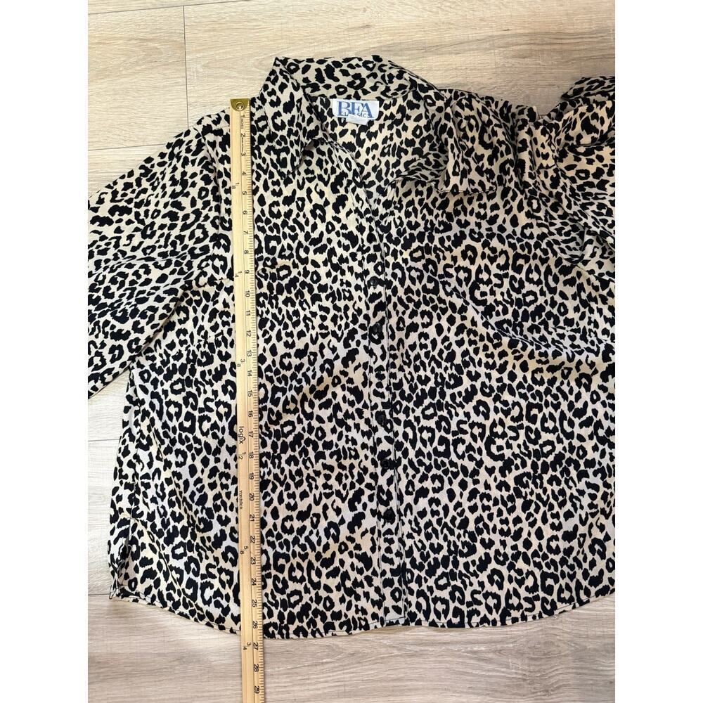BFA Classics Leopard Print Button Up Blouse 2X Animal Print Career Top - Picture 9 of 10